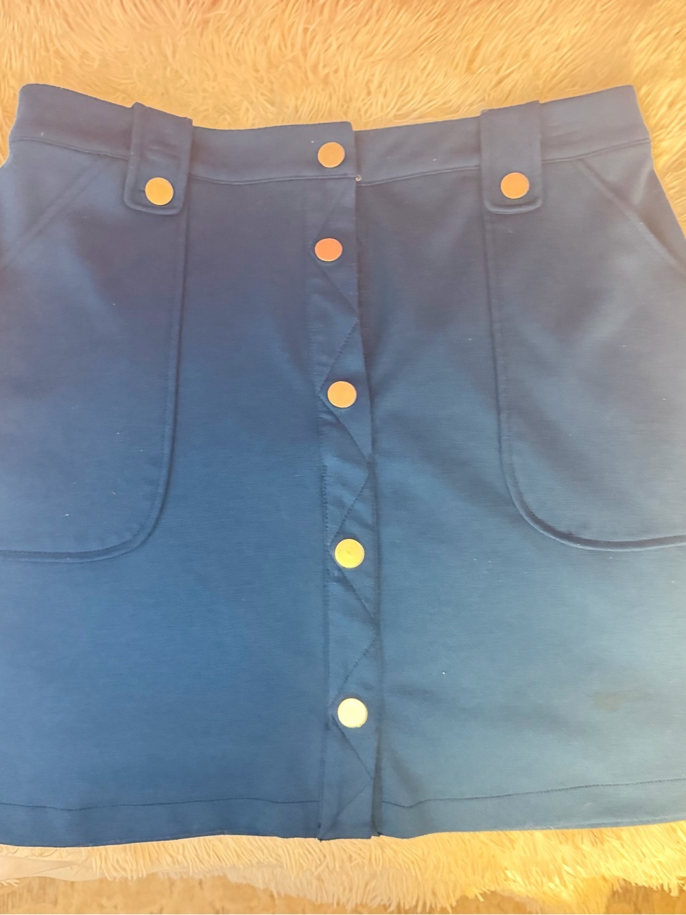 Classic Navy Button-Front Women's Skirt
